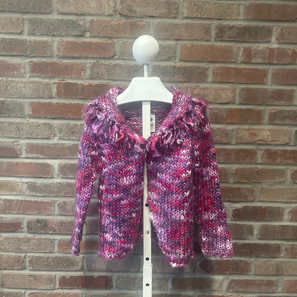 Girls Mulberry Bush Pink, Purple, Gray & White Size 4 Sweater